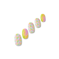 Dream Weaver soft pastel gingham and swirl nail polish wraps in pink, yellow, green and lilac shown on five nail tips