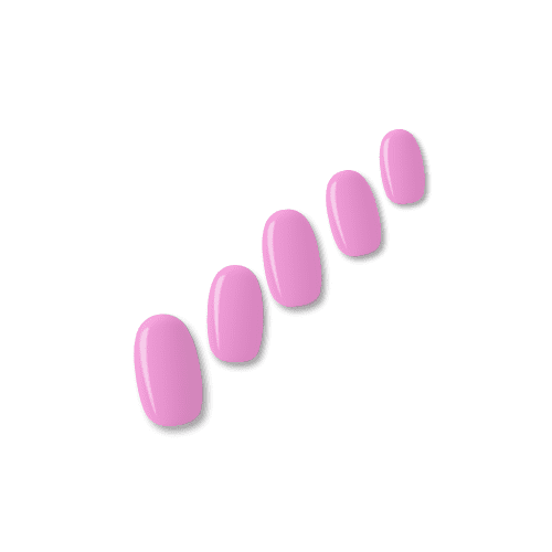 Hey Mickey bubblegum berry pink nail polish wraps shown on five nail tips