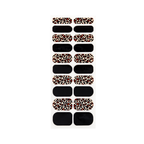 Jungle Fever nail polish wrap sheet in nude animal print and solid black