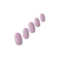 Nevada musky pink glitter nail polish wraps with silver shimmer shown on five nail tips