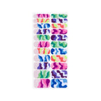 Now U C Me nail polish wrap sheet in colour-blocked camo with neon pink, purple, green, blue and coral
