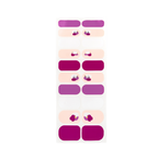 Pink Silhouette nail polish wrap sheet in berry, orchid and blush with flower silhouettes