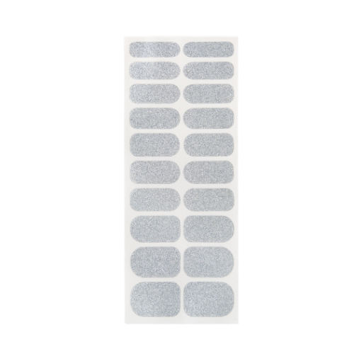 Shimmer nail polish wrap sheet in all-over silver glitter
