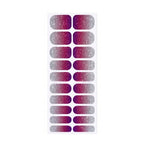 Vegas nail polish wrap sheet in silver, red and deep purple glitter ombre