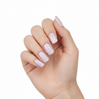 Hand wearing Very Berry pastel lilac nail polish wraps