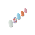 Wild Flowers floral and pastel nail polish wraps shown on five nail tips