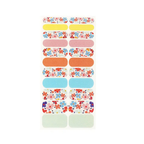 Wild Flowers 22-strip nail polish wrap sheet with florals and pastel solids