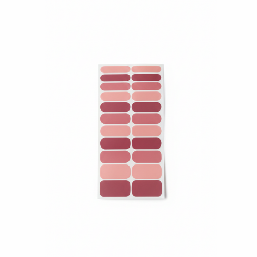 Autumn Pinks 22-strip nail polish wrap sheet in dusty rose, blush and berry