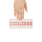 Hand wearing Chloé ombré nail polish wraps above the 20-strip wrap sheet