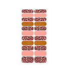 Stacy's Mom 22-strip nail polish wrap sheet in pink leopard print, peach and copper glitter