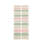 Swirl 22-strip nail polish wrap sheet in sage green, cream and blush pink