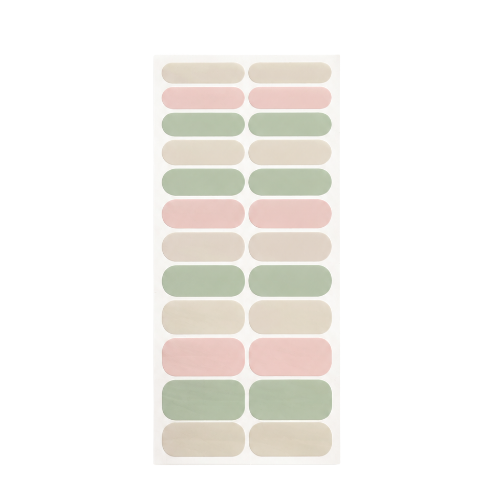 Swirl 22-strip nail polish wrap sheet in sage green, cream and blush pink