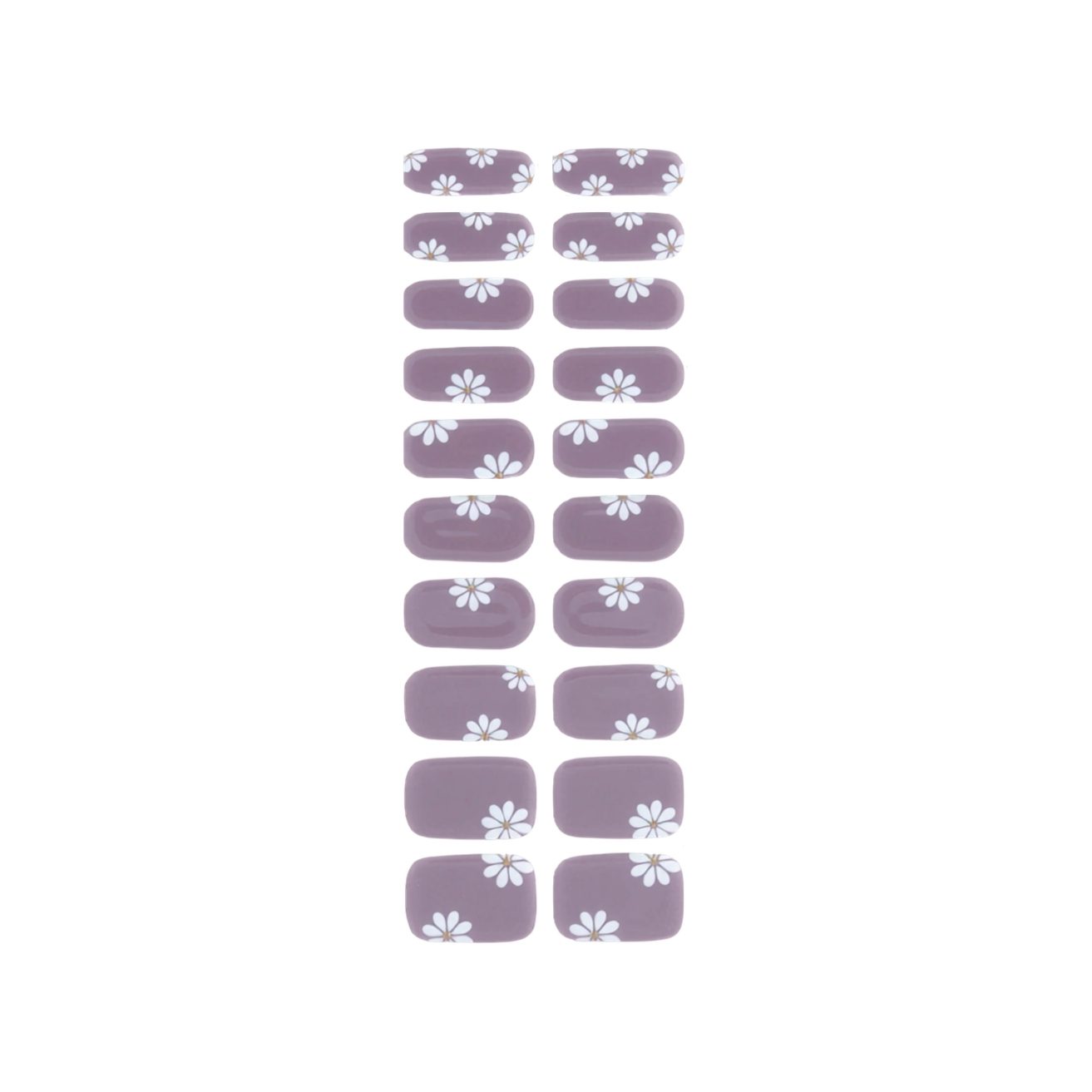 Soft, calming and just a little bit whimsical. London Fog pairs a muted lavender-grey with delicate white daisies for a manicure that’s equal parts cosy and charming.